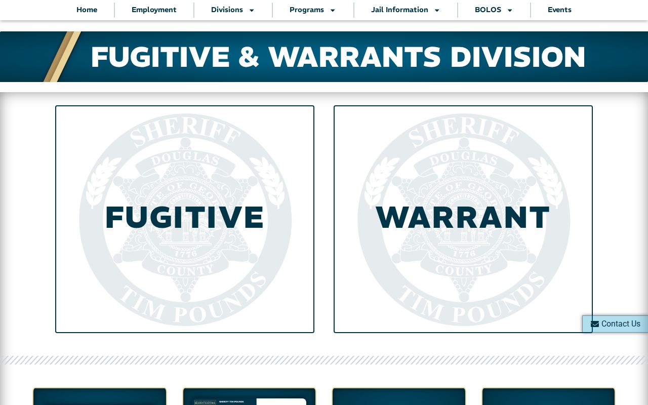 Douglas County Sheriff Fugitive and Warrants Division information
